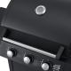 Pojízdný plynový venkovní gril černý se 3 hořáky, elektrické zapalování