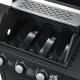 Pojízdný plynový venkovní gril černý se 3 hořáky, elektrické zapalování