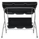 Černá holywoodská houpačka s kovovým rámem trojmístná na zahradu / terasu