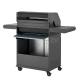 Kvalitní pojízdný plynový gril s kolečky černý s boční plotýnkou 133 cm