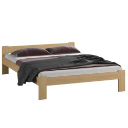 Široká jednolůžková postel dřevěná z masivu borovice 120x200 s nízkým čelem, vč. roštu