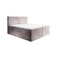 Vysoká postel 160x200 boxspring včetně matrace, úložný prostor, šedá látka