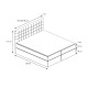 Vysoká postel 160x200 boxspring včetně matrace, úložný prostor, šedá látka