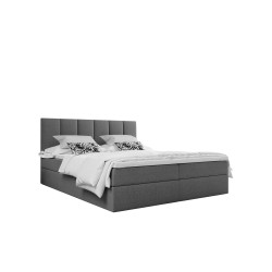 Americká postel 140x200 s matracemi výklopnými ze stran světle šedá látka, úložný prostor