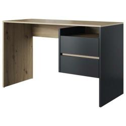 Menší moderní stůl do pracovny antracit / dub artisan 125x75,5 cm