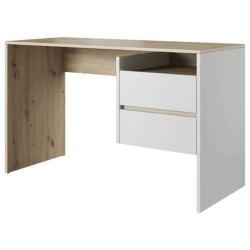 Malý kancelářský stůl se šuplíky dub artisan / bílá 125x51,6 cm