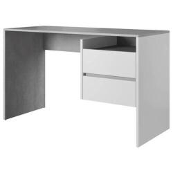 Malý kancelářský stůl se šuplíky dekor beton / bílá 125x51,6 cm