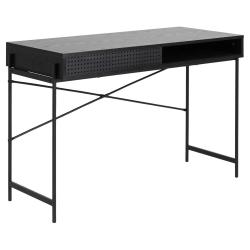 Černý designový industriální psací stůl s úložným prostorem pod pracovní deskou 110x50 cm